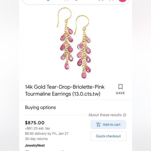 Gorgeous 14k gold and tourmaline earrings - Picture 10 of 10